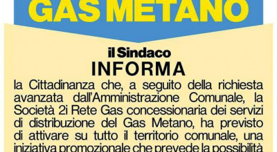 AVVIO CAMPAGNA PROMOZIONALE PER L'UTILIZZO DEL GAS METANO