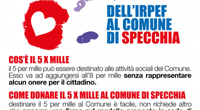 DONA IL 5 X MILLE ALLE ATTIVITA' SOCIALI DEL COMUNE DI SPECCHIA