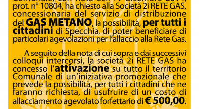 AGEVOLAZIONI PER L'ALLACCIO ALLA RETE GAS - INZIATIVA PROMOZIONALE DI SCONTO 