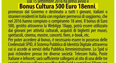 BONUS CULTURA 500 EURO 18ENNI