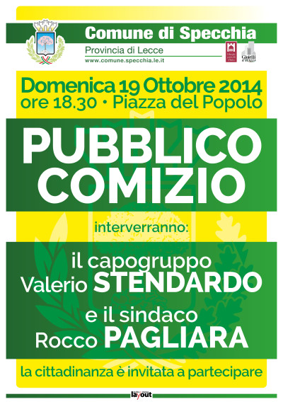 IL SINDACO COMUNICA L'ANNULLAMENTO DEL PUBBLICO COMIZIO DI  DOMENICA 19 OTTOB...
