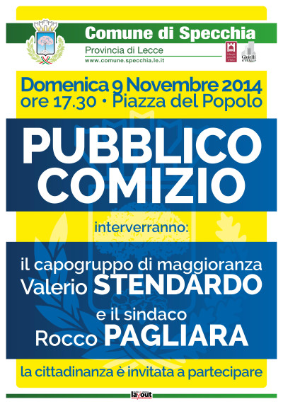 DOMENICA 9 NOVEMBRE IN PIAZZA DEL POPOLO ALLE ORE 17.30 IL CAPOGRUPPO DI MAGG...