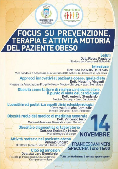 CONVEGNO DAL TITOLO FOCUS, TERAPIA E ATTIVITA' MOTORIA DEL PAZIENTE OBE...