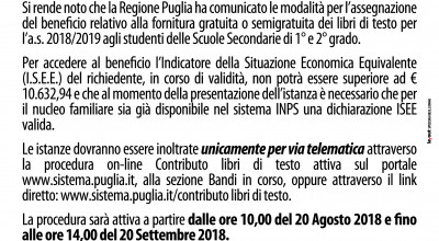 Fonitura di libri di testo delle scuole secondarie di I e II grado per l'a.s....