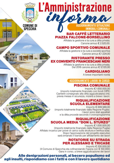 L'AMMINISTRAZIONE INFORMA