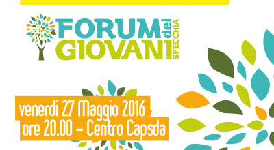 INSEDIAMENTO FORUM DEI GIOVANI - VENERDI 27 MAGGIO ORE 20.00 PRESSO IL CENTRO...