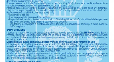 ISCRIZIONE SCUOLA DELL'INFANZIA E DEL PRIMO CICLO DI ISTRUZIONE ANNO SCOLASTI...