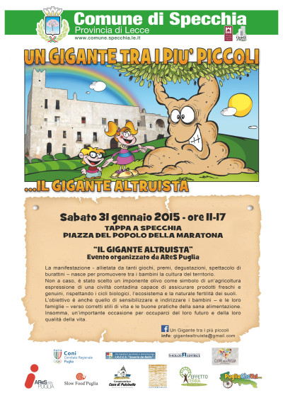 UN GIGANTE TRA I PIU' PICCOLI...IL GIGANTE ALTRUISTA SABATO 31 GENNAIO ORE 11...