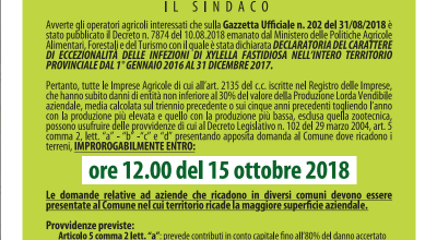 XYLELLA FASTIDIOSA DECRETO DI DECLARATORIA DANNI CAUSATI DA ORGANISMI NOCIVI ...