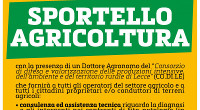 APERTURA DI UNO SPORTELLO AGRICOLTURA A SPECCHIA