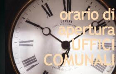 RIPRISTINO ORARIO INVERNALE DEGLI UFFICI COMUNALI
