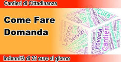 AVVIO AI CANTIERI DI CITTADINANZA - MISURE DI SUPPORTO ALL'INCLUSIONE ATTIVA