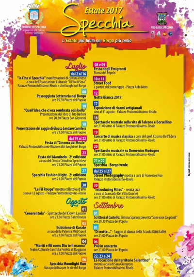 ESTATE SPECCHIESE 2017 - L'ESTATE PIU' BELLA NEL BORGO PIU' BELLO
