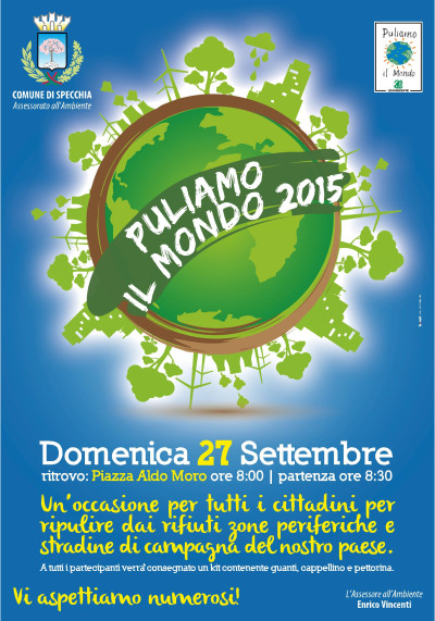 PULIAMO IL MONDO 2015 - ADESIONE DEL COMUNE DI SPECCHIA PER DOMENICA 27 SETTE...
