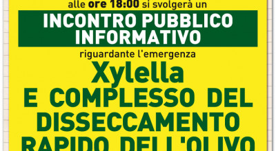 INCONTRO INFORMATIVO PUBBLICO SULLA XILELLA E SUL COMPLESSO DEL DISSECCAMENTO...